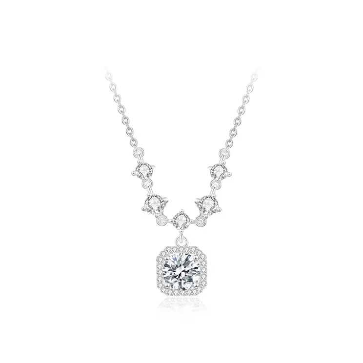 SINO GEM 925 Silver Zircon Necklaces Women's-0