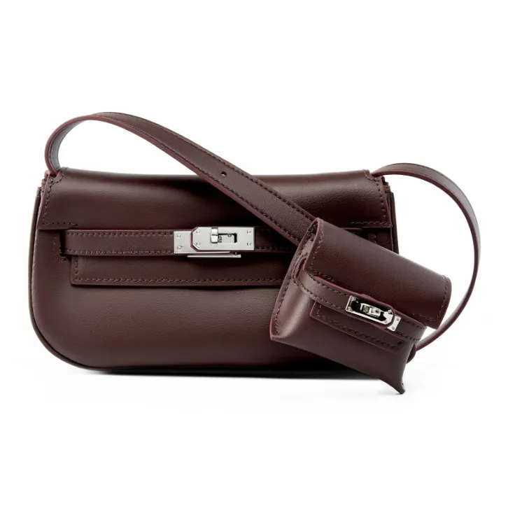 BEMIX PETS Cow Leather Crossbody Bag Small Size Women's Black-12