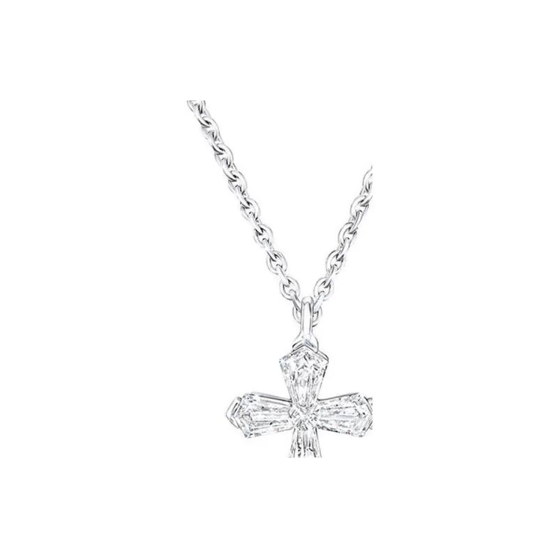 Graff 18K White Gold, White Zircon, Metal Necklaces Women's Silver-2