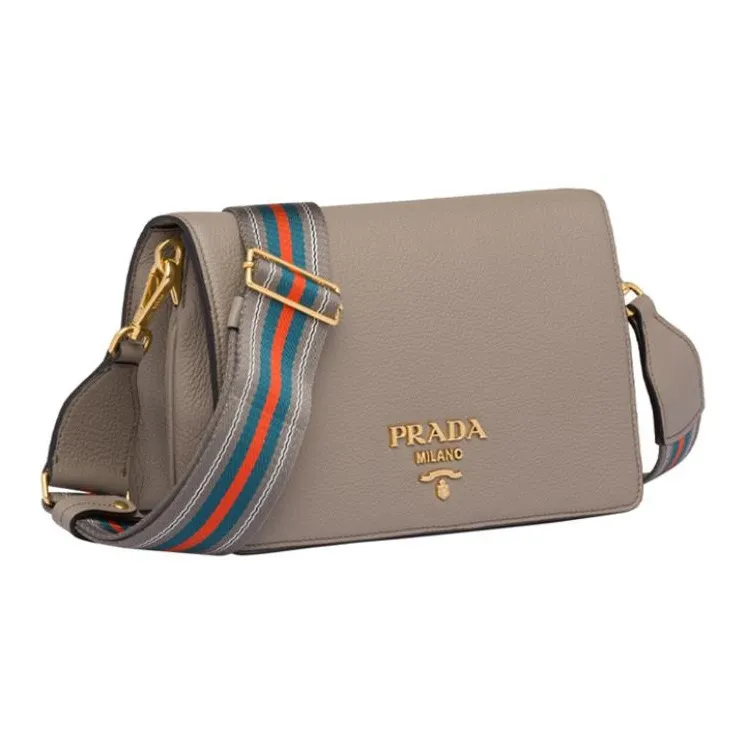 PRADA PRADA Luggage Collection Leather Shoulder Bag Crossbody Bag Women's Clay Gray-1