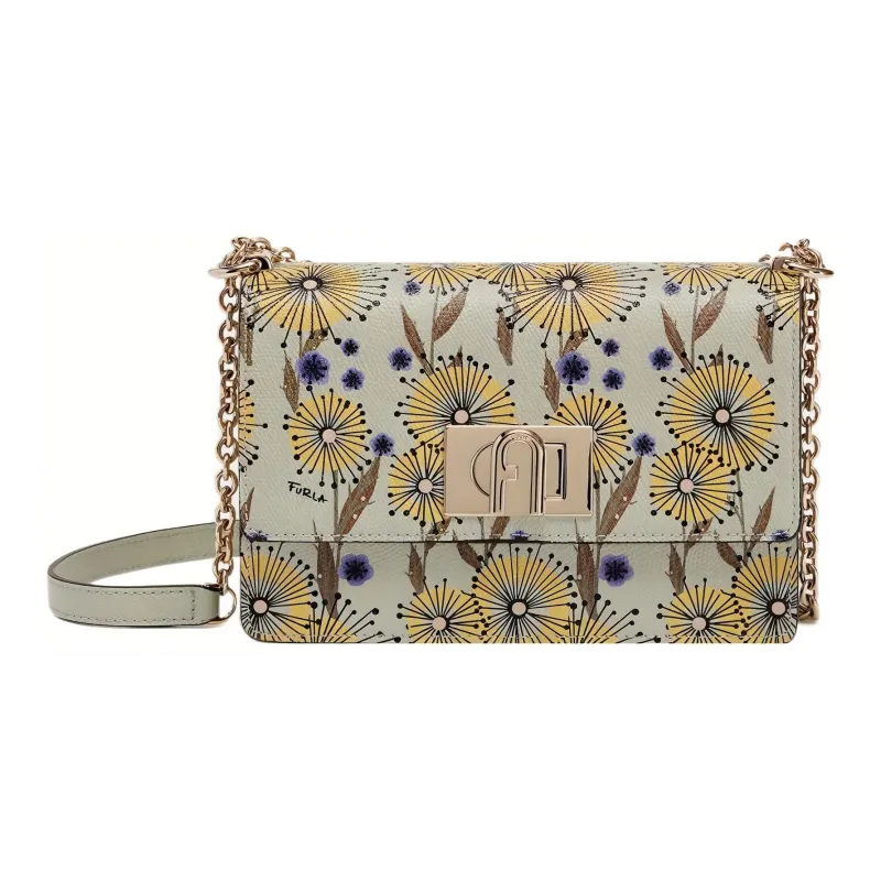 Furla 1927 Collection Leather Shoulder Bag, Crossbody Bag Mini Women's Pearl White Multicolor-0