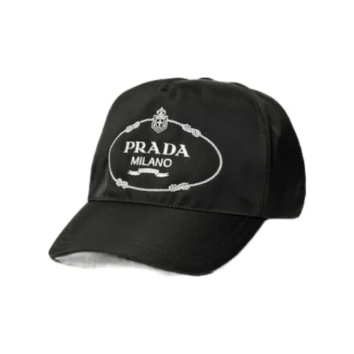 PRADA Nylon Baseball Caps Women's Black