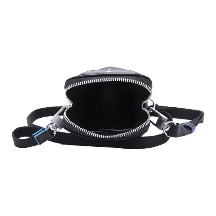 MONTBLANC Nylon Patchwork Eco Friendly Leather Envelope Bag Cell Phone Pouch Mini Men's Black/Blue-3