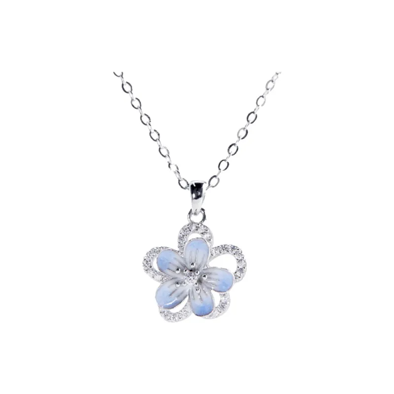 WINY 925 Sterling Silver Necklaces Women's Blue-0