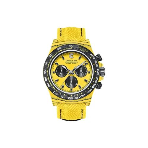 CRONUSART Cross Bumblebee Automatic Mechanical Movement Canvas Strap Watch Men's Watches Yellow Watch Dial