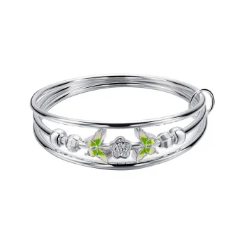 Brahmacharya 999 Fine Silver Bangles Women's
