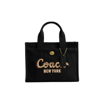 COACH Cargo Fabric Tote Bag, Shopping Bag, Shoulder Bag, Handbag Medium Size Women's Black