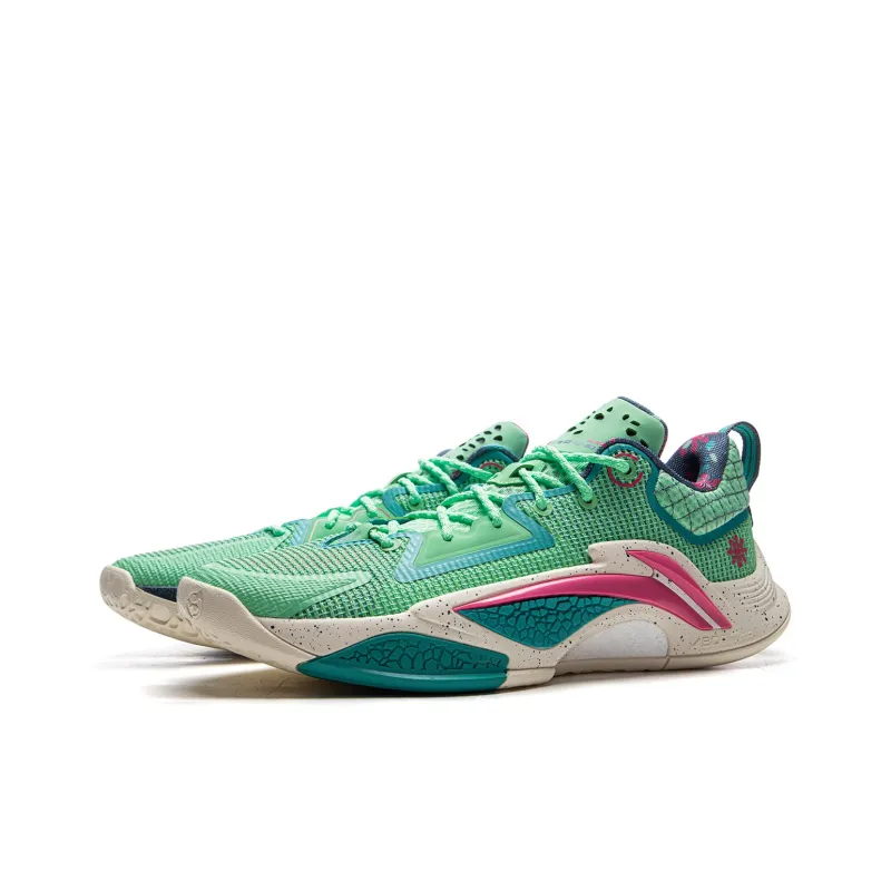 LiNing BadFive Hunter 1 Slip Resistant Coverage Lightweight Rebound Low Top Outdoor Basketball Shoes Men's Green-2
