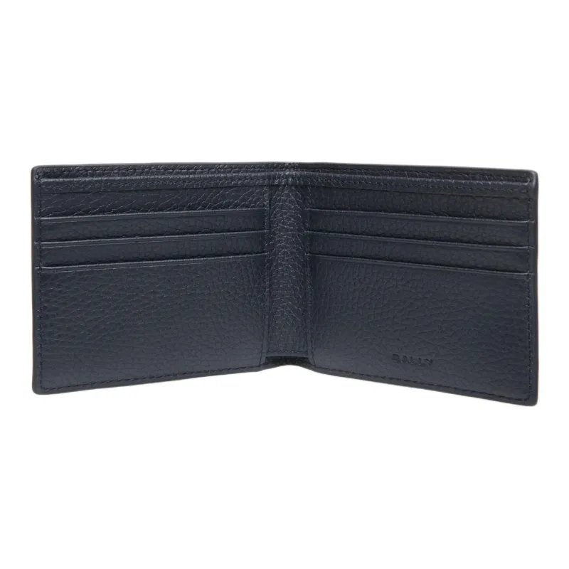 BALLY Grained Calfskin Wallet Men's Marine Blue-2