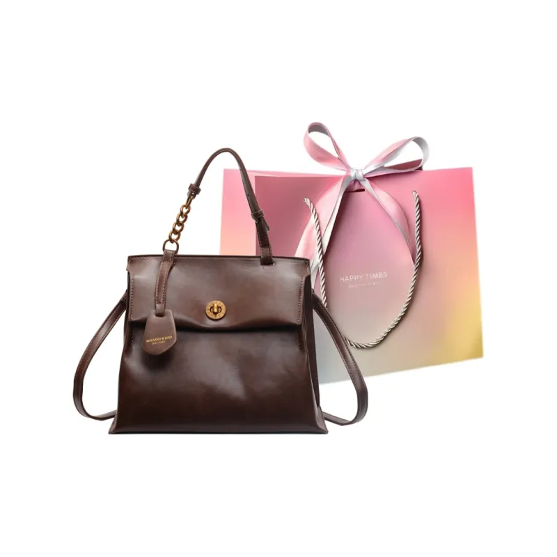 Yalu PU Portable One Shoulder Backpack Regular Women's Dark Tea/Ecru/Brown/Coffee-12