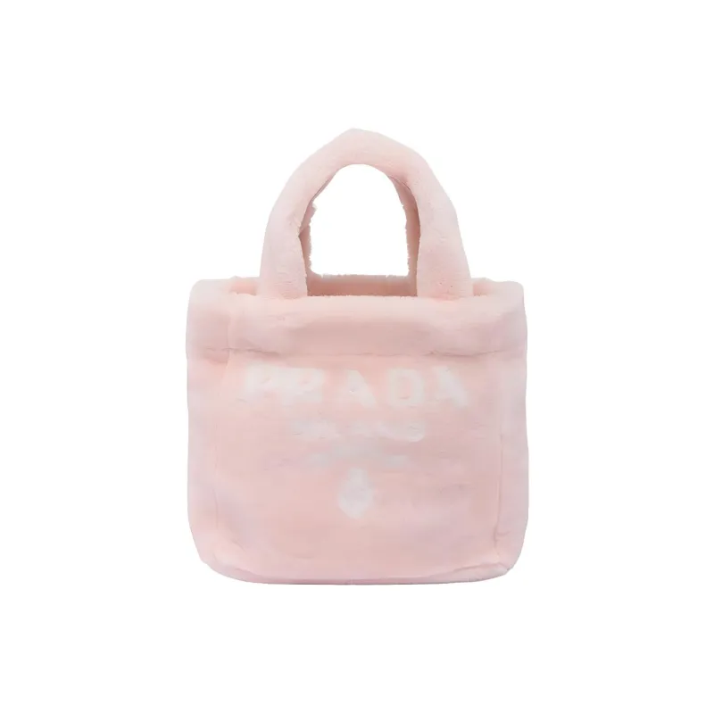 PRADA Shearling Tote Bag Shopping Bag Shoulder Bag Crossbody Bag Handbag Women's Pink-0
