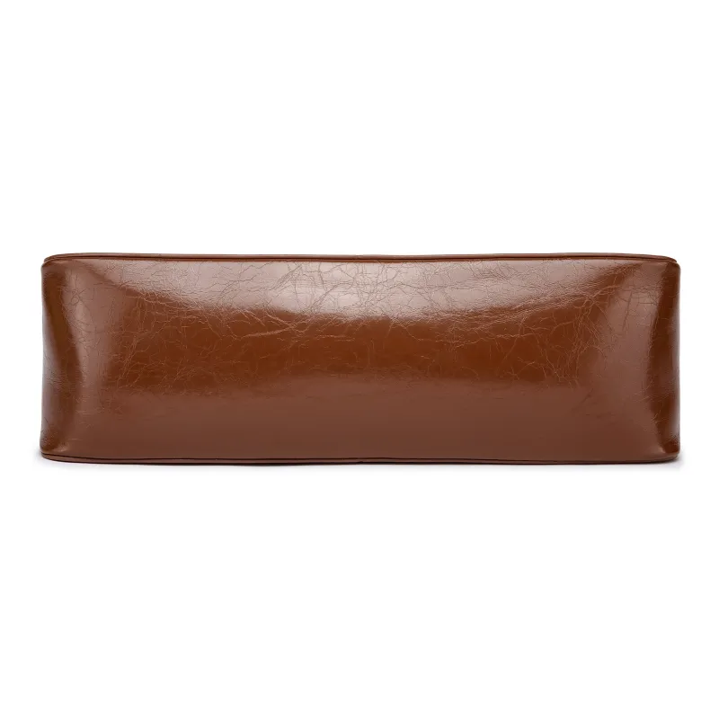 FAIRWHALE PU Shoulder Bag Women's Chestnut Brown/Burgundy-4