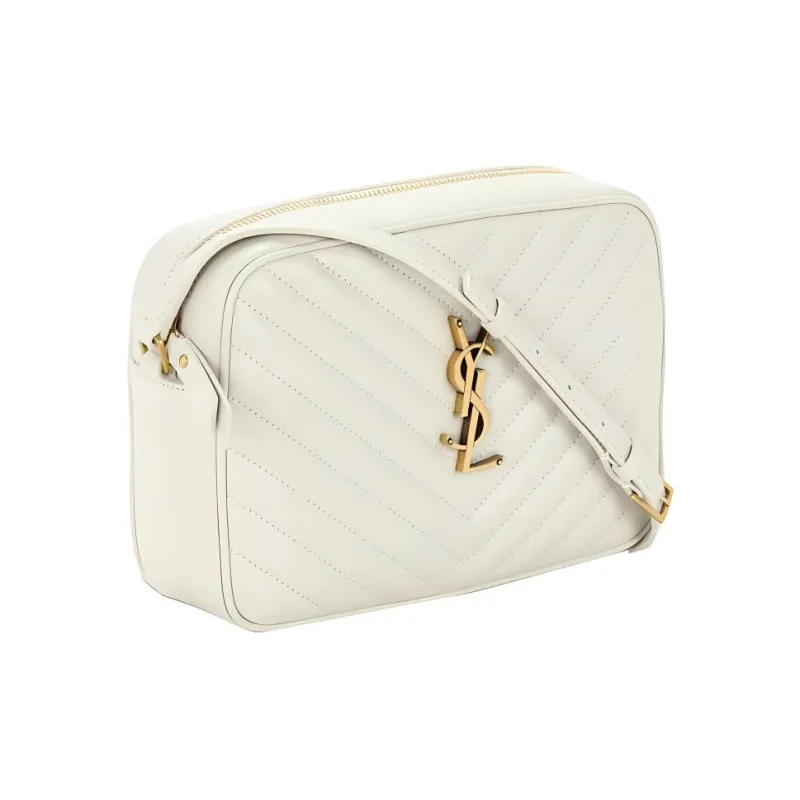 SAINT LAURENT LOU Quilting Leather Camera Bag Shoulder Bag Crossbody Bag Women's White-1