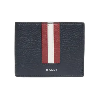 BALLY Grained Calfskin Wallet Men's Marine Blue