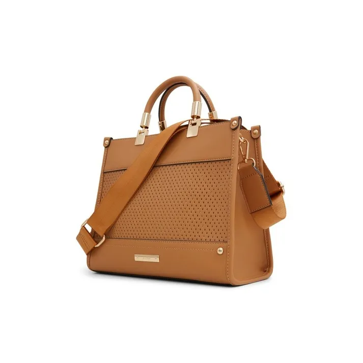 ALDO Artificial Leather Handbag Medium Size Women's White/Dark Beige-4