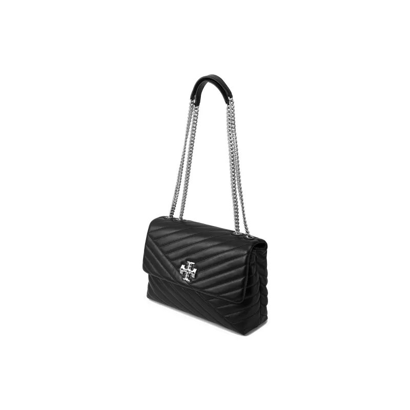 TORY BURCH Kira Leather Shoulder Bag, Crossbody Bag Medium Size Women's Black-1