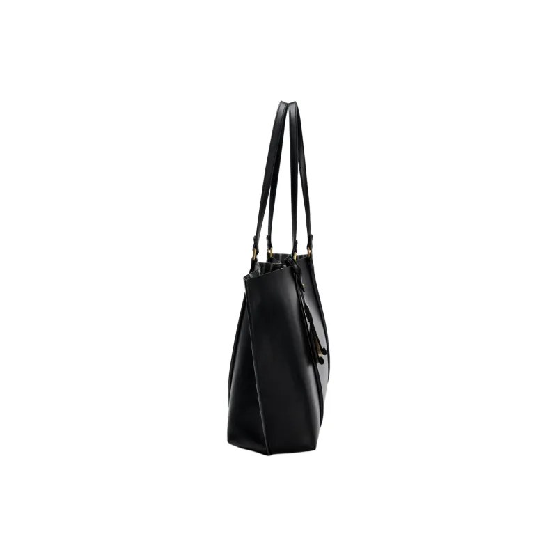 ZARA Polyurethane Tote Bag Shopping Bag Handbag Shoulder Bag Women's Black-2
