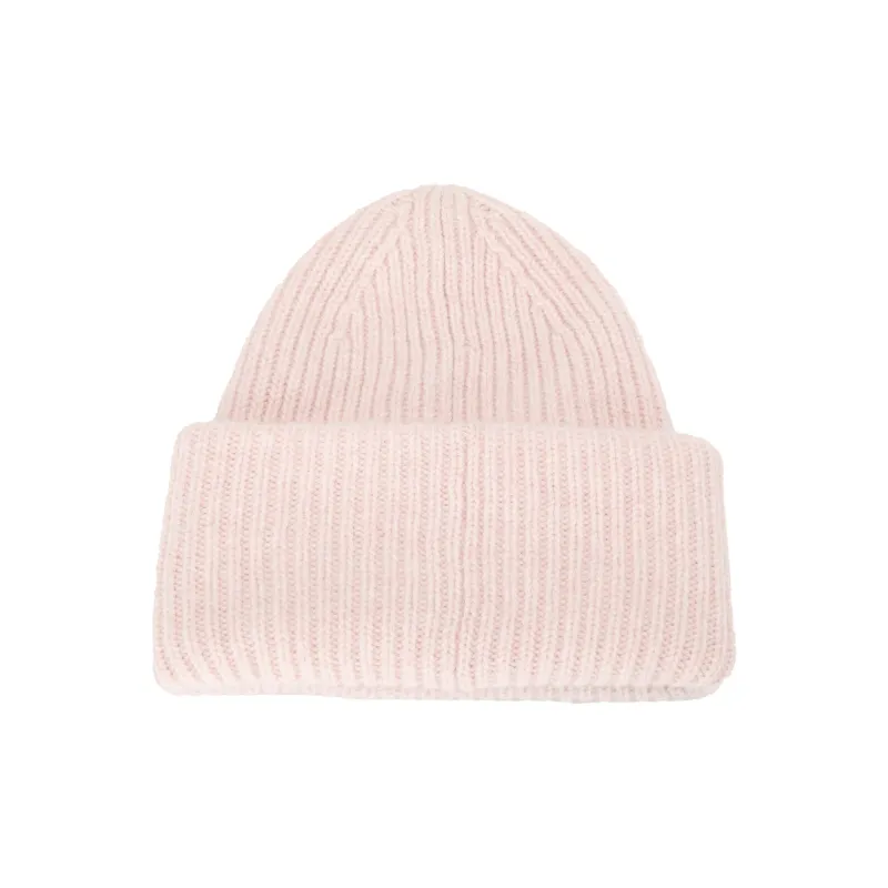 Acne Studios Face patch Ribbed knit Beanie-1