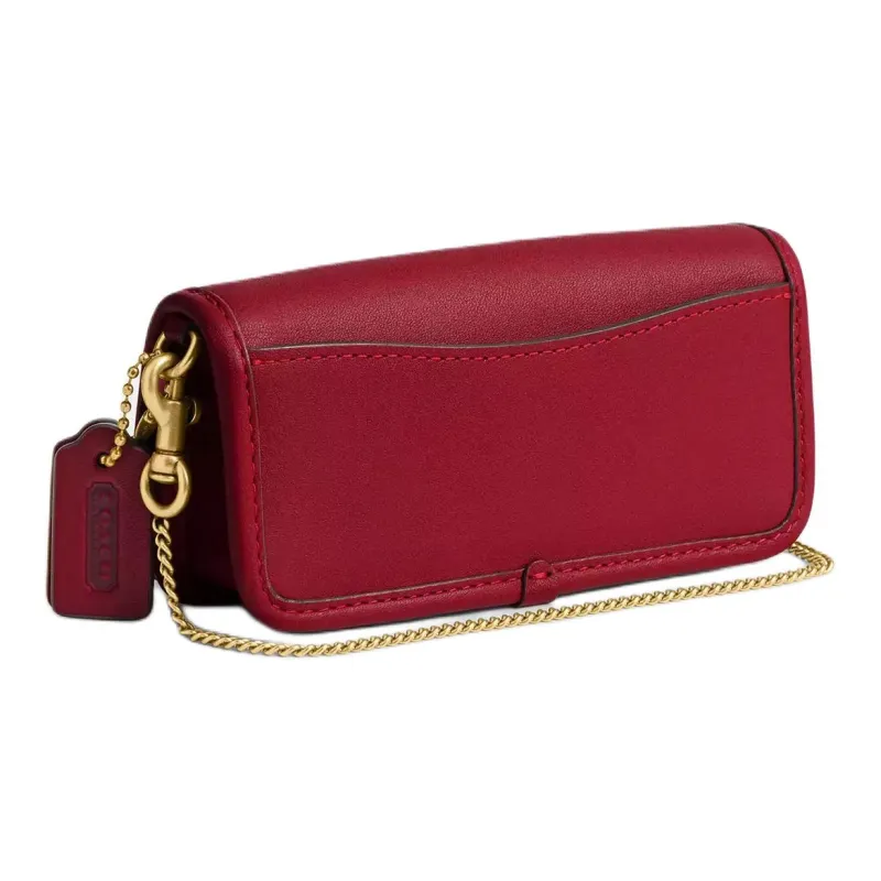 COACH Dinky Glove Tanning Shoulder Bag Mini Women's Brass & Rubies-1