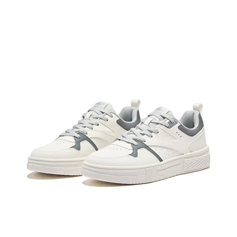 Erke Yang Fan Anti Slip And Wear Resistant Lightweight Low Top Skateboard Shoes Men's White Gray-2