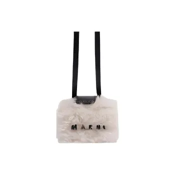 MARNI Wool One Shoulder Crossbody Earphone Case Women's White