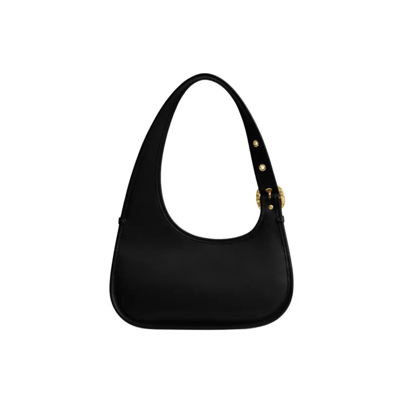COACH Cashin Cow Leather Shoulder Bag Large Size Women's Black-2