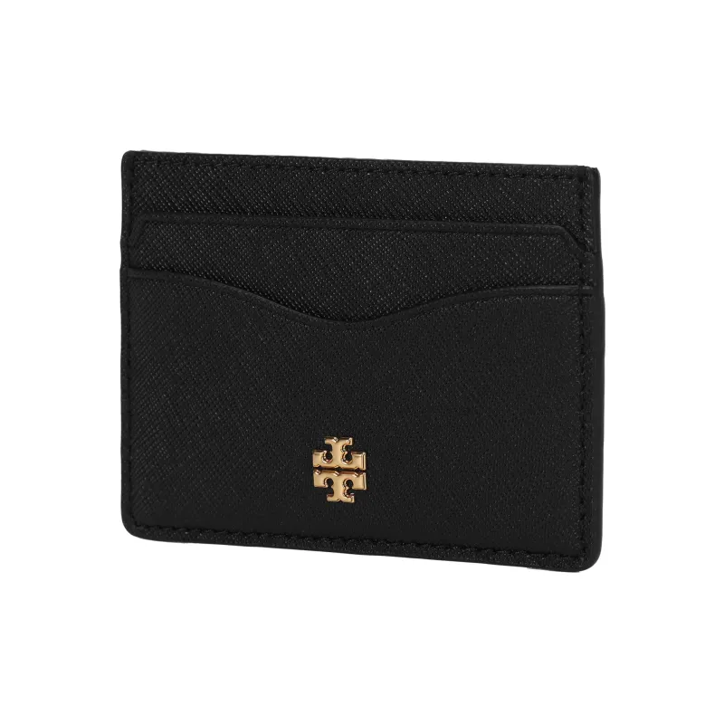 TORY BURCH Emerson Leather Card Holder Women's Black-1