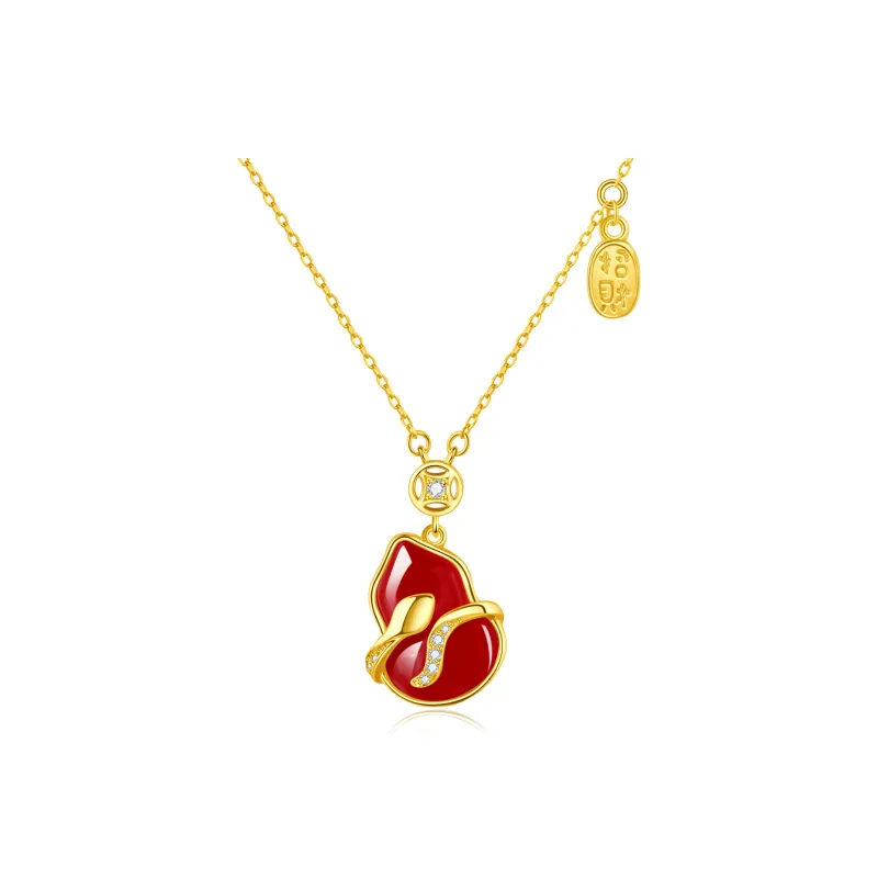 Lao Feng Xiang Agate Necklaces Women's-0
