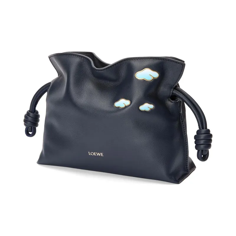 LOEWE Flamenco Cow Leather Shoulder Bag, Crossbody Bag Mini Women's Dark Blue-2