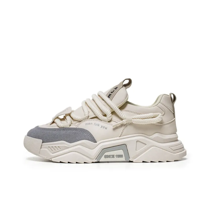 SOURCE Cushioned Anti Slip Wear Resistant Lightweight Height Increasing Low Top Chunky Sneakers Men's-10