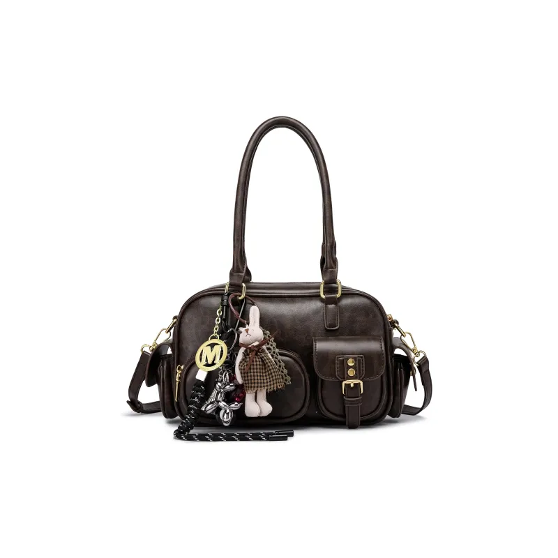 FAIRWHALE PU Shoulder Bag Crossbody Bag Handbag Medium Size Women's Coffee-1