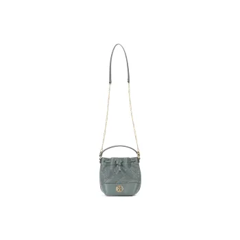 TORY BURCH Leather Bucket Bags Shoulder Bag Crossbody Bag Handbag Mini Women's Green