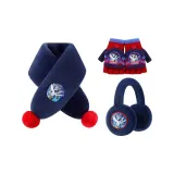 [Scarf+Earmuff+Half Finger Gloves]Navy Blue