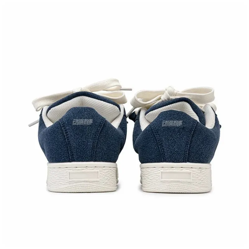 Anime Story Slip Resistant, Abrasion Resistant, Lightweight, Breathable Low Top Skateboard Shoes Unisex Navy Blue-4