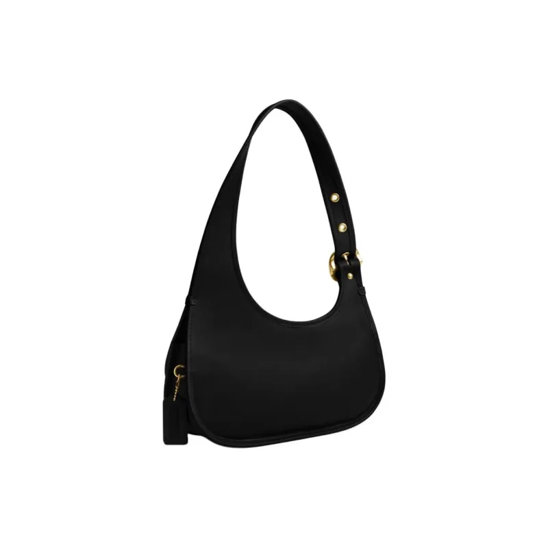 COACH Cashin Cow Leather Shoulder Bag Large Size Women's Black-1