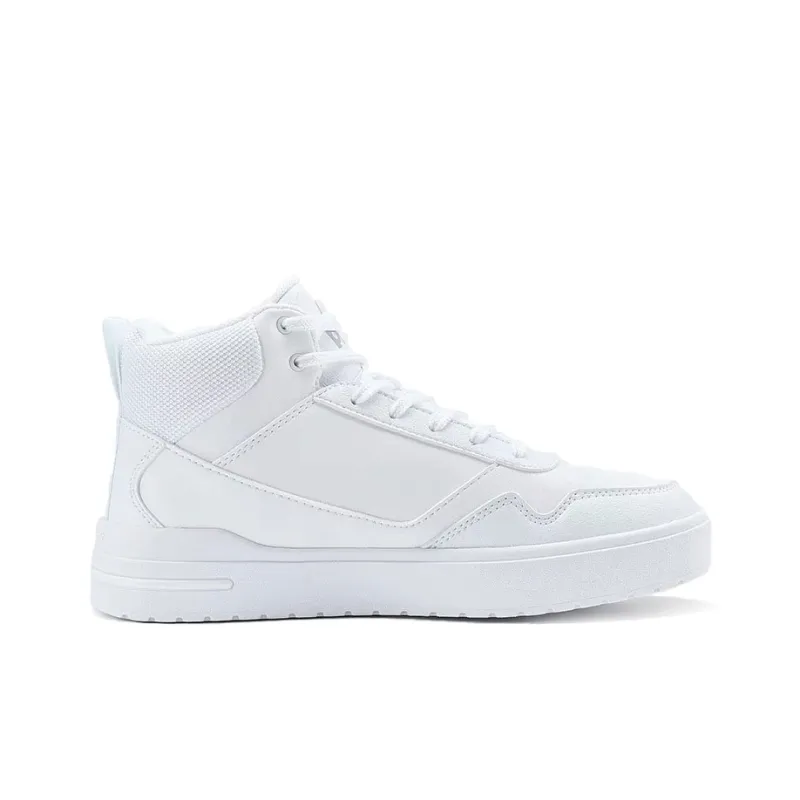 PEAK Classic Heritage Warm Wear Resistant Lightweight High Top Skateboard Shoes Men's White-1