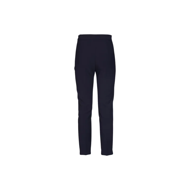 Elisabetta Franchi Straight Leg Zip Detailed Crepe Trousers-1