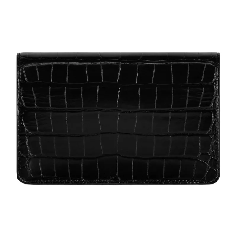 PHILIPP PLEIN Crocodile Pattern Leather Handheld Crossbody Bag Shoulder Bag Medium Size Women's Black-1
