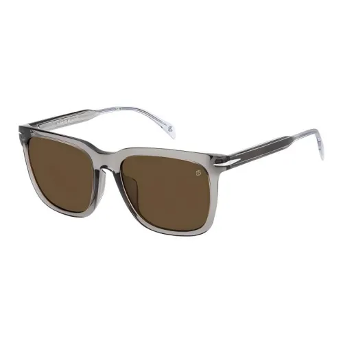 David Beckham Rectangular Sunglasses Women's Transparent Gray