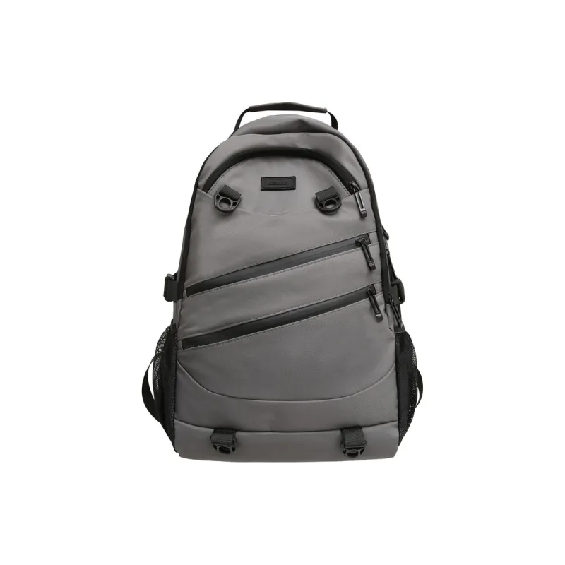 NOMK Nylon Backpack Unisex Black/White/Gray/Red/Brown-7
