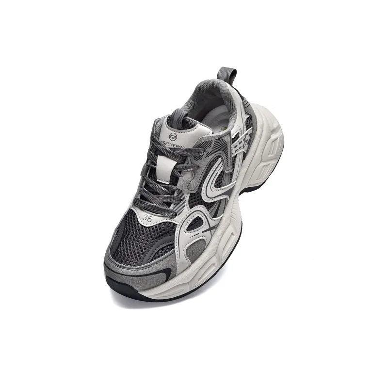 MISTERY Breathable Lightweight Low-Top Chunky Sneakers Women's-3