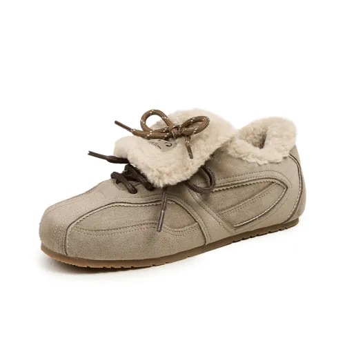 JOSINY Vintage Fashion De Xin Snow Boots Insulated Shoes EN0EN01637 Low Top Soft Sole Trendy Casual Shoes EN0EN01637 Women's Apricot