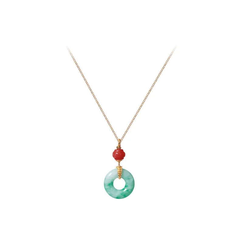 Green Craftsman Glutinous Jade Jadeite Necklaces Women's-2