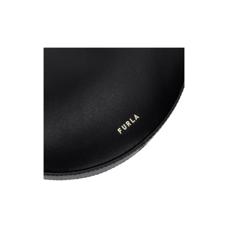 Furla Delizia Leather One Shoulder Handbag Mini Women's Black-2