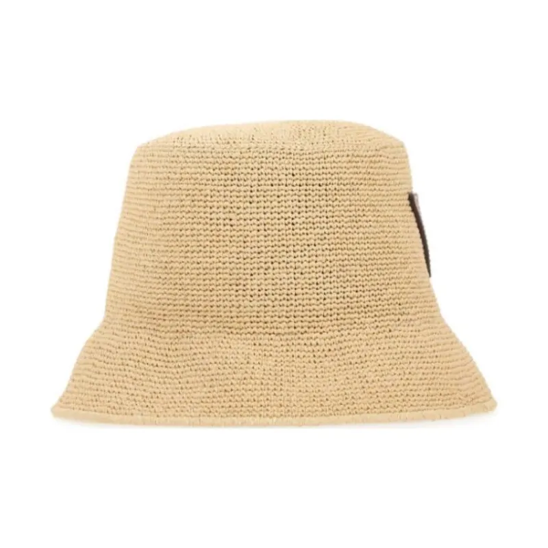 PRADA Raffia Bucket Hats Women's Beige-1