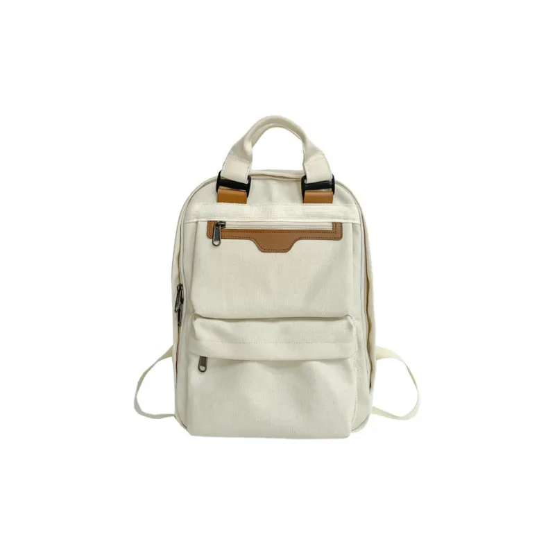 NOMK Canvas Handheld Backpack Unisex Black/Army Green/Green/Ecru/Purple-12