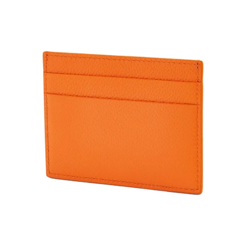 Balenciaga Logo 4 Card Slots 1 Bill Compartment Card Holder Pop Orange/Black-2