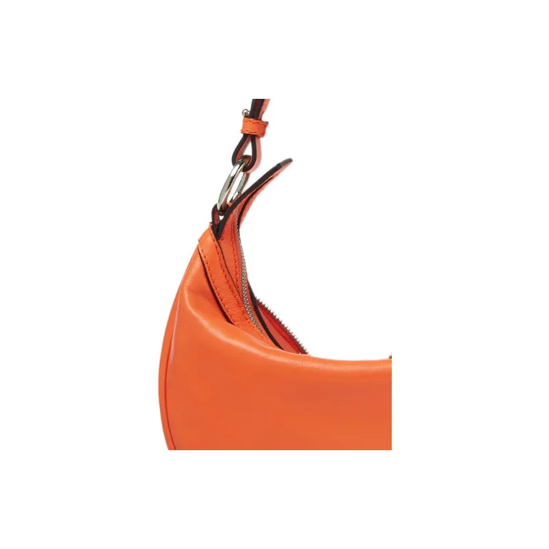 VERSACE Cow Leather Crescent Bag Handbag Shoulder Bag Women's Orange-4