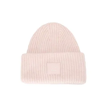 Acne Studios Face patch Ribbed knit Beanie