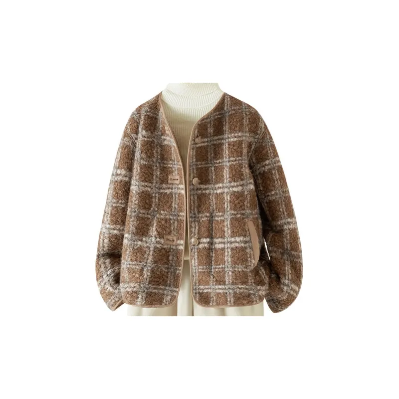 IHIMI Jackets & Coats Women's Multicolor Plaid-2